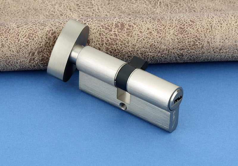 Premium Brass Made Mortise Cylinder Lock 70 mm with Smart Computer Key 5 Brass (one Side Key and Knob) - 1-Piece