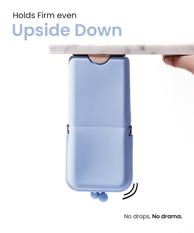 APT 1101 Makeup Brush Holder Travel Cosmetic Bag with Suction Base, Portable Cosmetic Organizer for Travel & Home, Organizer for Brushes, Beauty Tools & Accessories (Cloud Blue) - Image 2