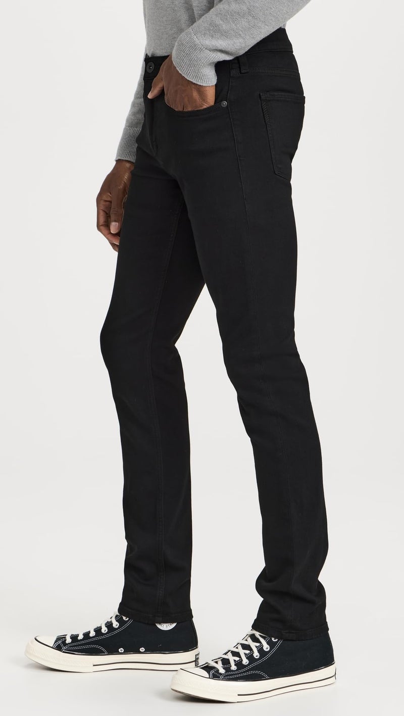 PAIGE Men's Lennox Transcend Slim Jeans, Black Shadow, 34 - Image 4