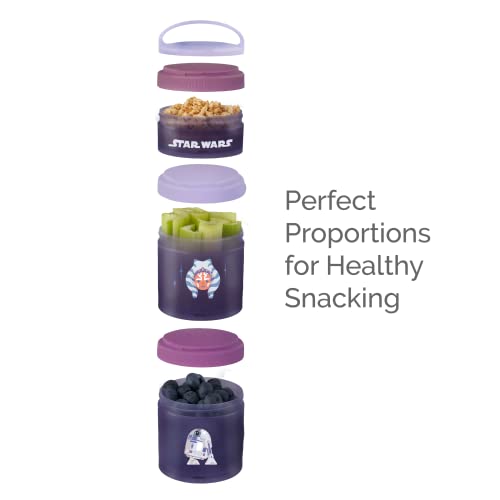 Whiskware Star Wars Stackable Snack Containers for Kids and Toddlers, 3 Stackable Snack Cups for School or Travel, Ashoka and R2D2 - Image 5