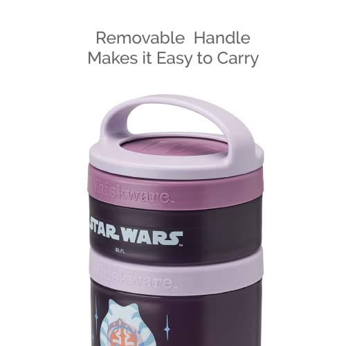 Whiskware Star Wars Stackable Snack Containers for Kids and Toddlers, 3 Stackable Snack Cups for School or Travel, Ashoka and R2D2 - Image 4