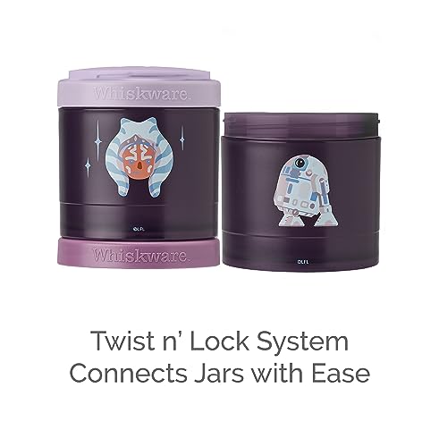 Whiskware Star Wars Stackable Snack Containers for Kids and Toddlers, 3 Stackable Snack Cups for School or Travel, Ashoka and R2D2 - Image 3