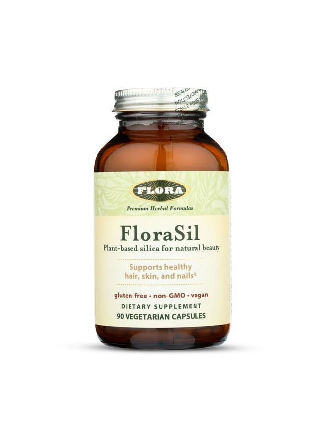 FloraSil 90 Veg Capsules - Silica Supplement with Horsetail Extract for Healthy Hair, Skin, and Nails* - Supports Collagen Formation - Image 1