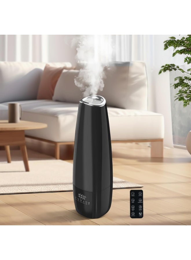 Smart Humidifier for Large Room, 6.5L Top Fill Cool Mist Humidifier with Essential Oil Diffuser and Remote Control, Black - Image 1