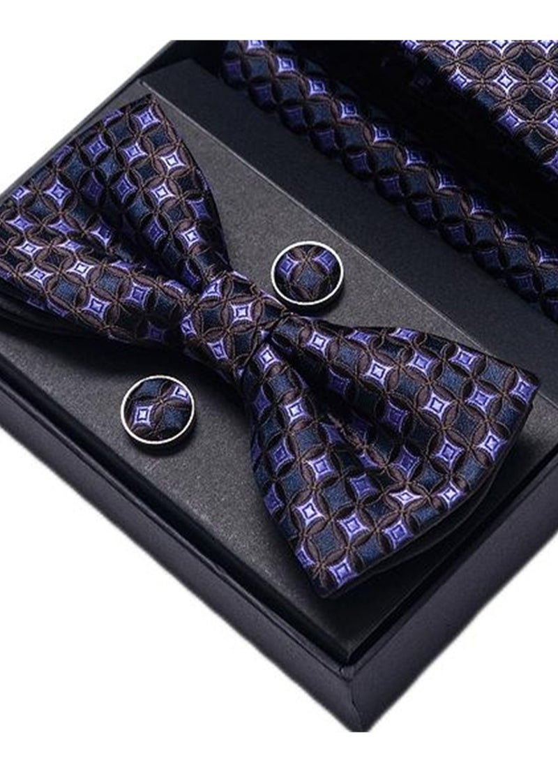 Generic - 5 pcs high-end tie for men business professional formal tie bow tie cufflinks square scarf fashion accessories gift box - Image 1