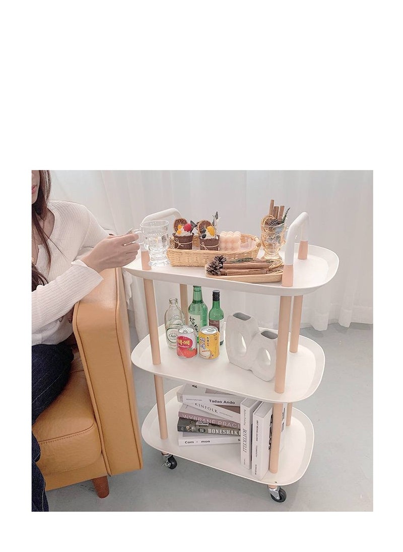 Generic 3-Tier Breakfast Serving Cart – Rolling Kitchen Trolley with Wheels | Multi-Purpose Food & Drink Cart for Breakfast, Snacks, Tea, or Coffee | Space-Saving Metal Storage Rack 