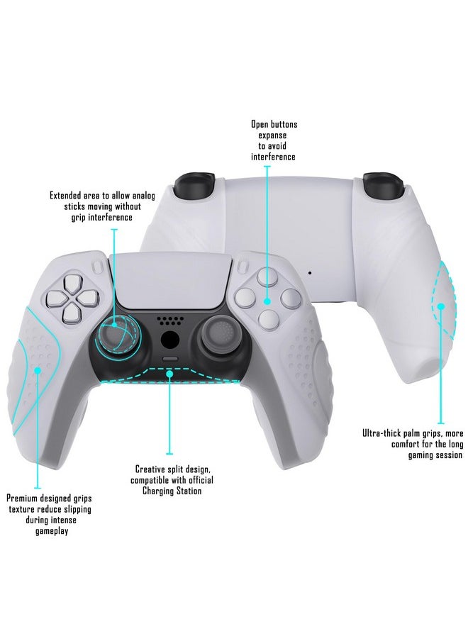 Guardian Edition Ergonomic Soft Controller Silicone Case Grips For Ps5 Compatible With Charging Station Rubber Protector Skins With Thumbstick Caps For Ps5 Controller Clear White - pzsku/ZEEC051380D2FC958FE74Z/45/_/1724131006/fe069ceb-2b24-409e-8036-cb759a453ceb