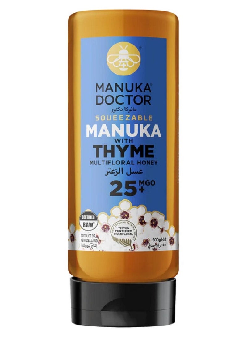 Manuka Doctor Manuka with Thyme MGO 25+ Honey Squeezable 500g - Image 1