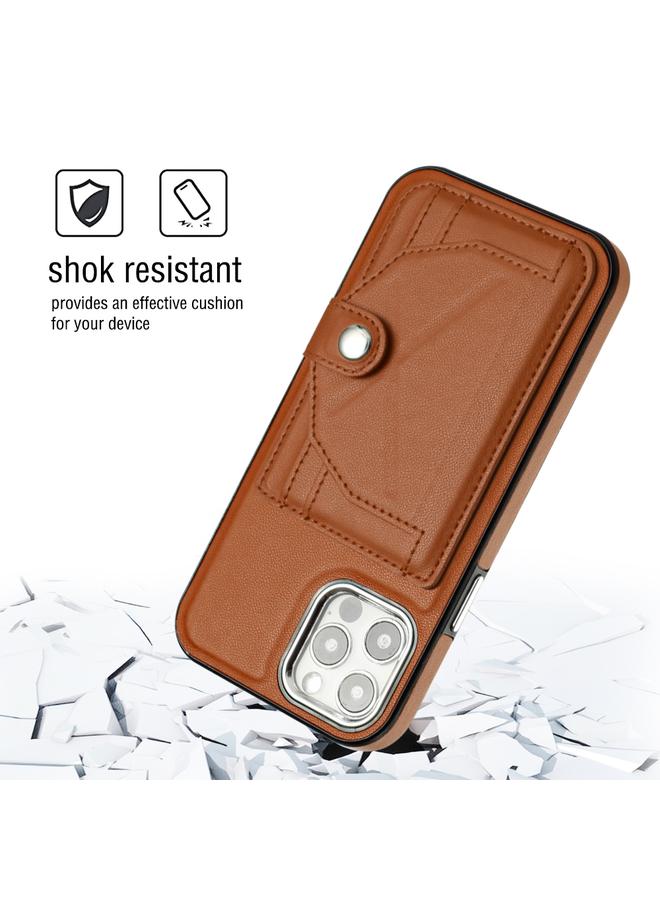 The Bros Phone Case For iPhone 12 / 12 Pro Shockproof Leather Phone Phone Case with Card Holder - Image 3