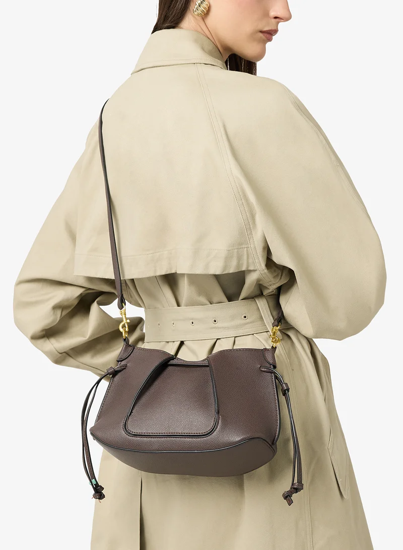 ELLA Dk. Brown Pleated East-To-West Tote Bag for Women | Best Price UAE