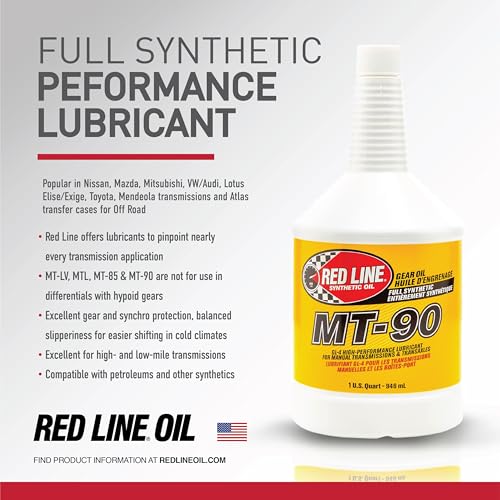 Red Line زيت نقل الحركة MT-90 75W-90 GL-4 من ريد لاين 50304 - 1 كوارت (4 عبوات) - Image 3