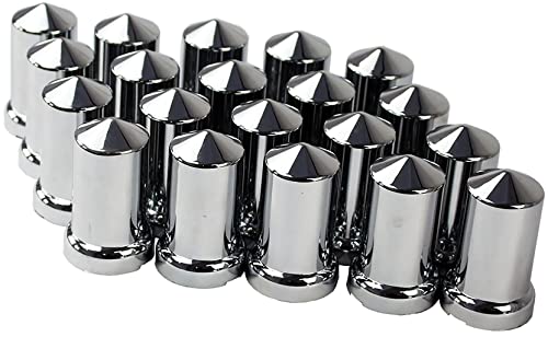 KASONG 33mm Chrome ABS Plastic Lug Nut Covers Caps with Flange Push on Bullet for Semi Truck (20) - Image 5