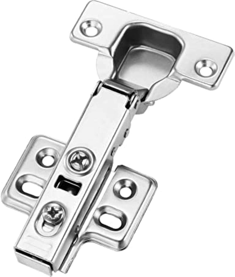 AQ AQSON AQSON European Style Soft Closing Cabinet Hinge for Frameless Cabinets - Nickel Plated Finish, 1 Pair (Full Overlay) - Image 1