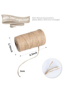 Generic 656 Feet Jute Twine String,2mm Cotton Twine String,Strong Food Safe Cotton Wraps String,for Gift Wrapping Craft Plant Garden Handmade Arts Decoration Packing String Home Decor  - Image 3