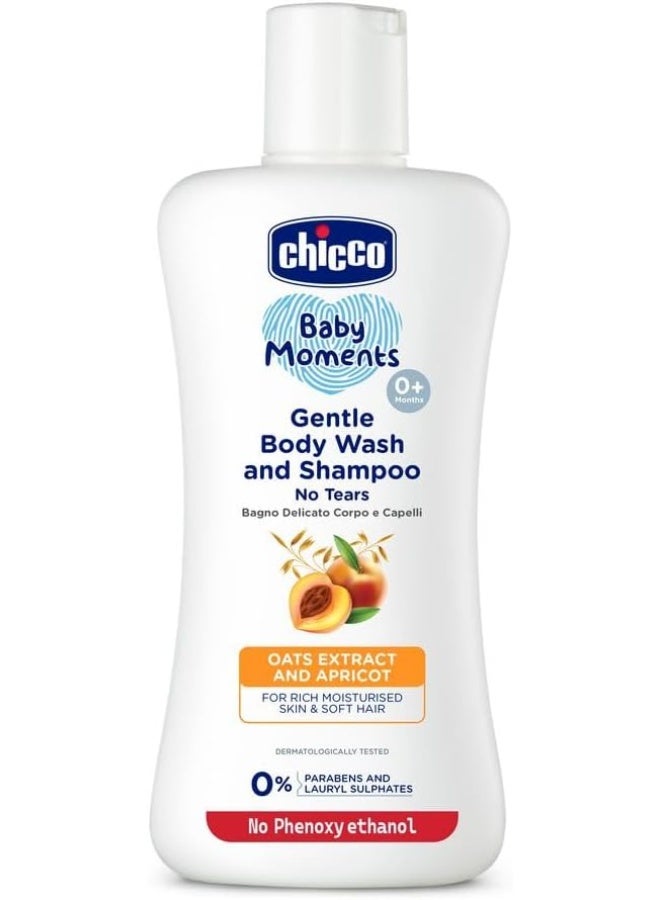 Chicco شامبو وغسول جسم لطيف من شيكو لحظات الأطفال مع مستخلصات الشوفان والمشمش - Image 1
