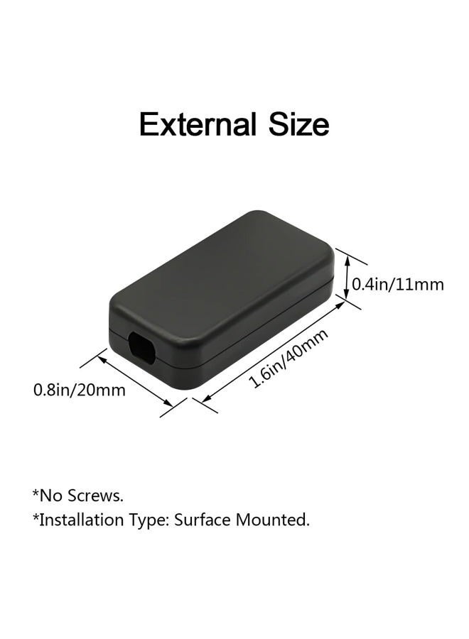 LeMotech 5Pcs ABS Plastic Electrical Project Case Power Junction Box, Project Box Black 1.6 x 0.8 x 0.4 inch (40 x 20 x 11 mm) - Image 2