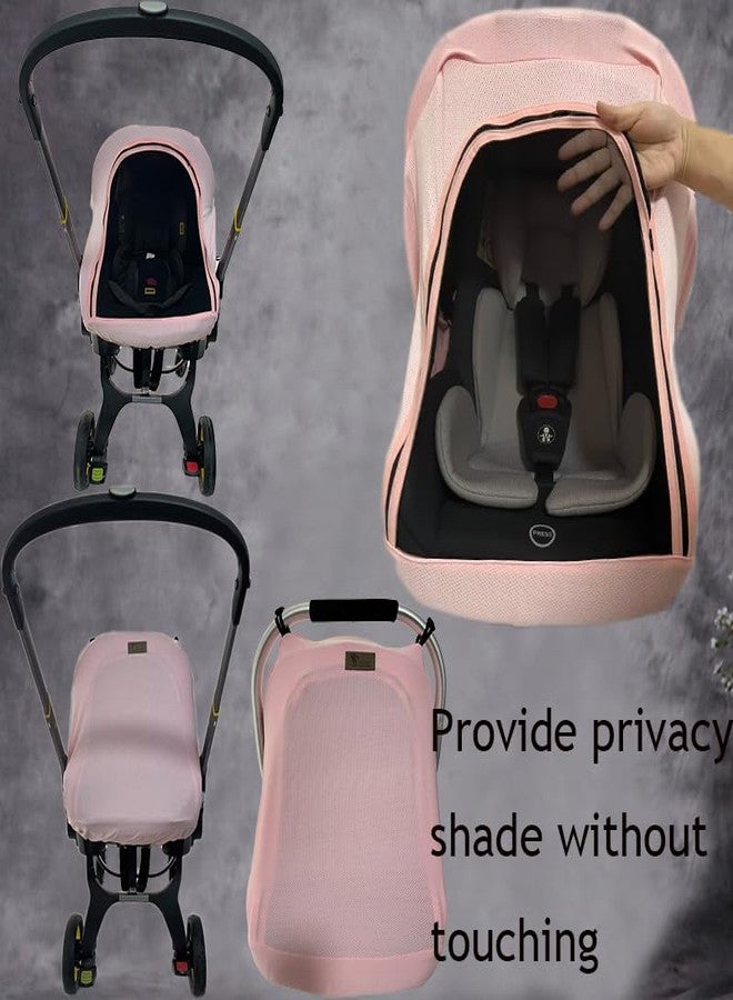 Yazely CarSeat Covers for Babies - Universal Baby Car Seat Covers for Girl Summer Infants Carseat Covers Breathable with Inner Bug Nets Covers Dustproof Privacy Shade Protection Baby Covers with Hoop - Image 4