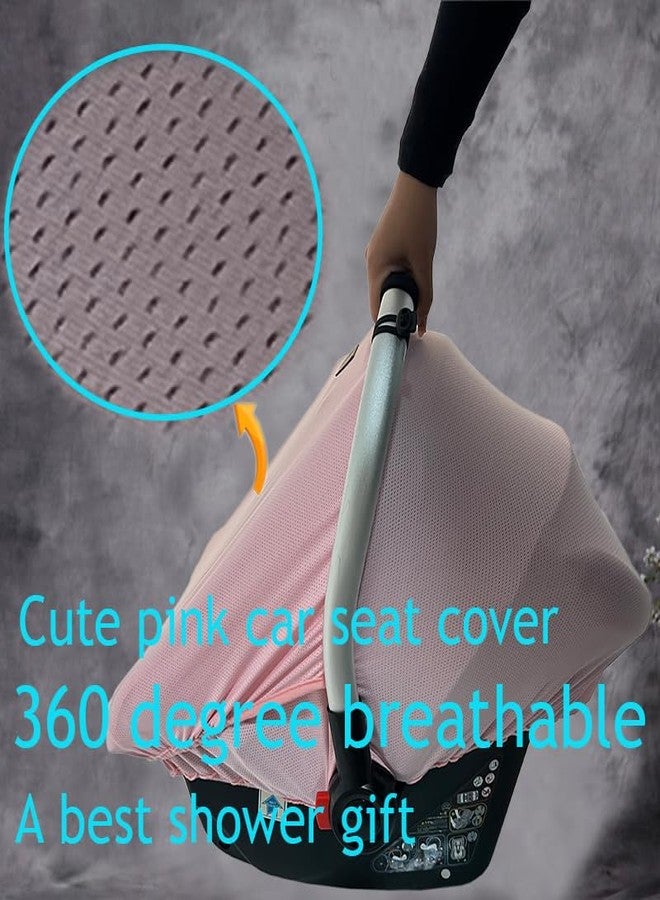 Yazely CarSeat Covers for Babies - Universal Baby Car Seat Covers for Girl Summer Infants Carseat Covers Breathable with Inner Bug Nets Covers Dustproof Privacy Shade Protection Baby Covers with Hoop - Image 5