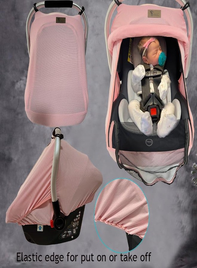 Yazely CarSeat Covers for Babies - Universal Baby Car Seat Covers for Girl Summer Infants Carseat Covers Breathable with Inner Bug Nets Covers Dustproof Privacy Shade Protection Baby Covers with Hoop - Image 3