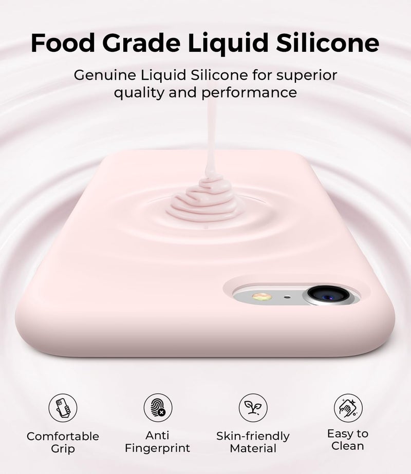 AOTESIER Ultra Slim Designed for iPhone SE Case 2022(3rd Gen)/iPhone SE 2020 Case(2nd Gen)/iPhone 7 Case/iPhone 8 Case, Multi-Color Silicone Shockproof Phone Case (Chalk Pink) - Image 4