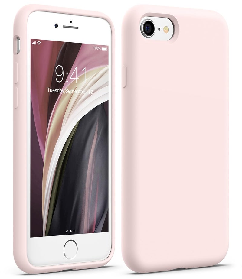 AOTESIER Ultra Slim Designed for iPhone SE Case 2022(3rd Gen)/iPhone SE 2020 Case(2nd Gen)/iPhone 7 Case/iPhone 8 Case, Multi-Color Silicone Shockproof Phone Case (Chalk Pink) - Image 1