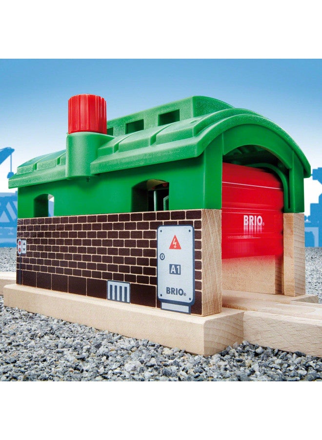 Brio بريو وورلد 33574 - مرآب القطارات - قطعة واحدة من ملحقات قطار خشبي للأطفال من عمر 3 سنوات وما فوق - Image 2