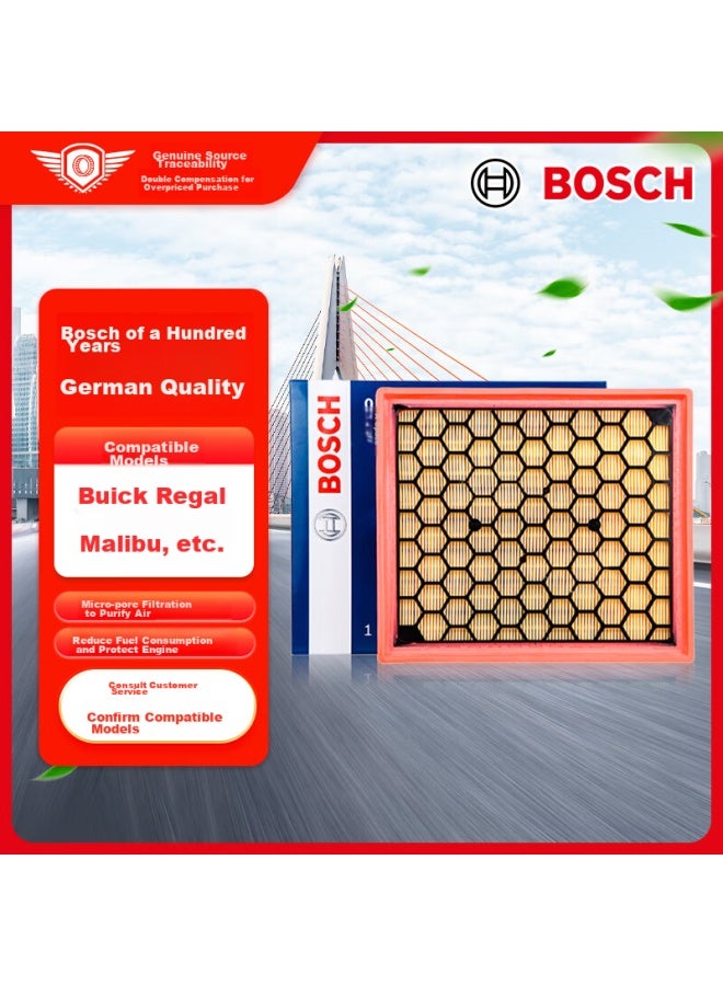 Bosch Air Filter Element Af2859 Compatible With Buick Regal, Lacrosse, Malibu, Roewe 950, Opel And Others - Image 1