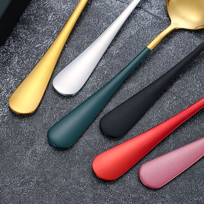 Stainless Steel Spoon Household Dining Three Round Spoon Creative Korean Long Handle Cute Internet Celebrity Spoon Small Spoon Spoon Spoon Spoon - Image 3