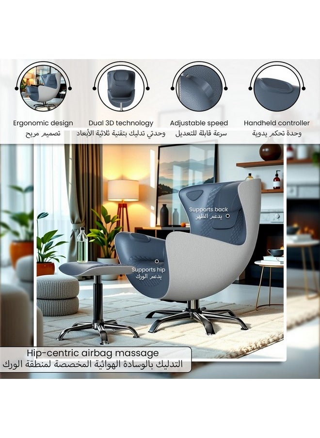 iMassage Modern Design Recliner Massage Chair with Hip Airbag Grey 86 x 71 x 101 cm AM-1020B  - Image 5