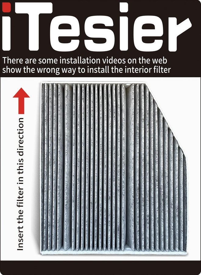 ITESIER cabin air filter kit fits Mercedes 2015-2023 GLC300 E300 C300 E350 GLC350e C400 E400, C43/C63/E43/E53/E63/GLC43/GLC63 AMG, Replace OEM 2058350147&1668300218 - Image 5