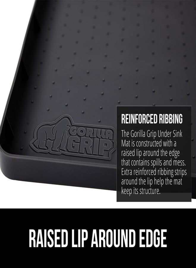 GORILLA GRIP Waterproof Silicone Under Sink Mat with Raised Lip for Kitchen and Bathroom, Cabinet Shelf Liner Stay in Place Mats Dishwasher Safe Drawer Liner, Organizer Tray, 15 x 22 in, Black - Image 5