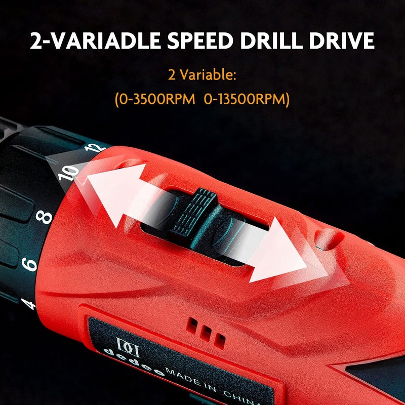 Cordless Drill Machine Tool Sets - Red - Image 5