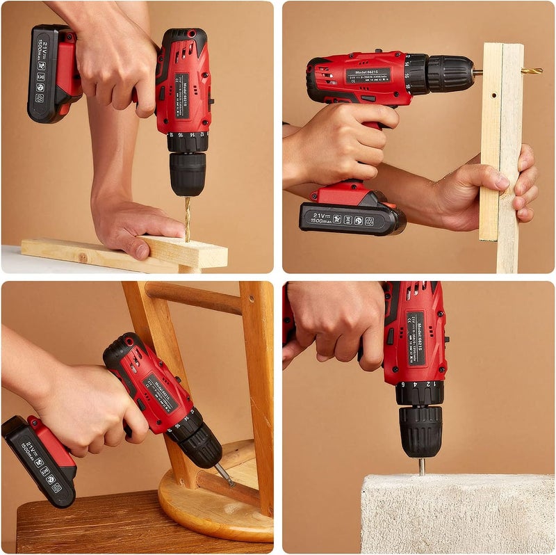 Cordless Drill Machine Tool Sets - Red - Image 4