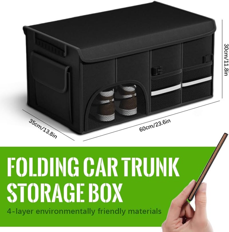 ELEPHANTBOAT Car Trunk Organizer, Folding Car Boot Organizer with Durable Oxford Cloth, Removable Waterproof Liner, Multipurpose Car Trunk Organizer for Groceries, Tools & Camping (Black, 72L) - Image 2
