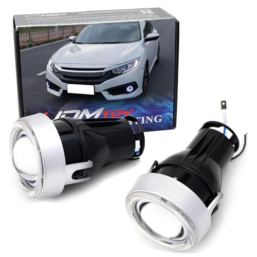 iJDMTOY OEM Replace Xenon White LED Halo Angel Eyes Projector Lens Retrofit Fog Lamps Compatible With 20162021 Honda Civic SedanCoupeHatchback - Image 1