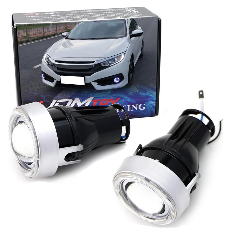 iJDMTOY OEM Replace Xenon White LED Halo Angel Eyes Projector Lens Retrofit Fog Lamps Compatible With 20162021 Honda Civic SedanCoupeHatchback - Image 2
