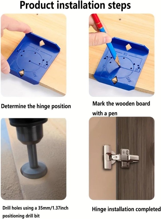 Serplex® Concealed Hinge Jig Kit with 35mm Forstner Drill Bit and Adjustable Hinge Jig Template, Precision Drilling Guide Base & Hex Key Tool for Woodworking Cabinet Door Installation Projects - Image 5