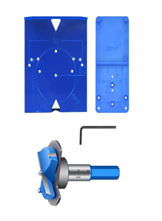 Serplex® Concealed Hinge Jig Kit with 35mm Forstner Drill Bit and Adjustable Hinge Jig Template, Precision Drilling Guide Base & Hex Key Tool for Woodworking Cabinet Door Installation Projects - Image 1