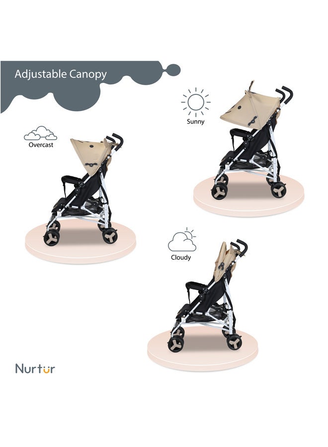 Nurtur Luca BabyKids Lightweight Stroller 0 to 36 months Storage Basket Detachable Bumper 5 Point Safety Harness Compact Design Shoulder Strap Official Product - Image 3