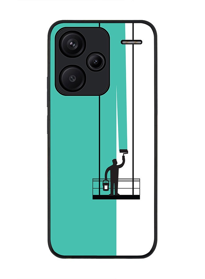 Stylizedd Rugged Black Edge Case for Xiaomi Redmi Note 13 Pro Plus, Slim fit Case Flexible Anti Drop TPU Gel Thin Cover -  Paint Hanger (Green) - Image 1