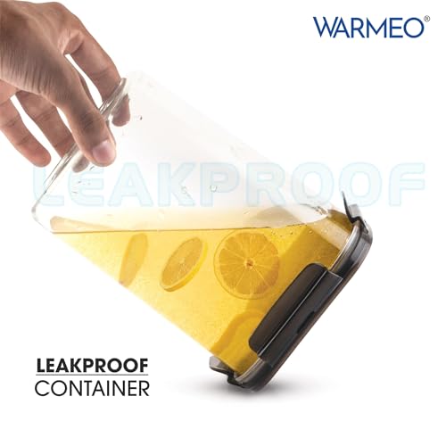 WARMEO FRESH LOCK Airtight Kitchen Storage Container SET of 8 pcs (1200ml each) BPA Free Air tight Storage Organizer for Dry Food,Pulses,Spice,Kitchen Accessories Items & Storage-Transparent - Image 4