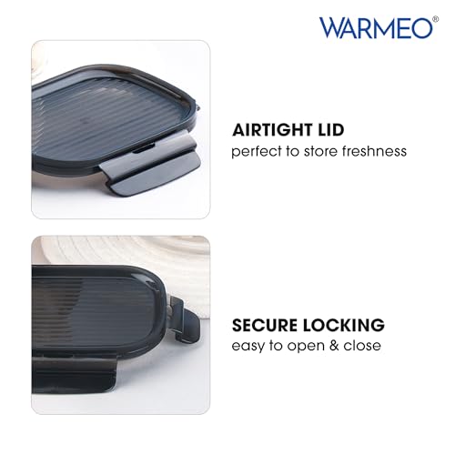 WARMEO FRESH LOCK Airtight Kitchen Storage Container SET of 8 pcs (1200ml each) BPA Free Air tight Storage Organizer for Dry Food,Pulses,Spice,Kitchen Accessories Items & Storage-Transparent - Image 2