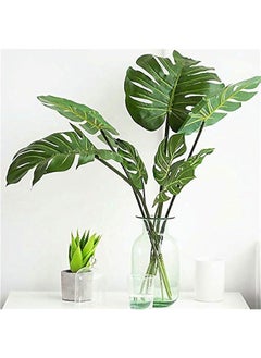 Generic 6 Pack Artificial Plants Palm Tree Leaves Faux Turtle Fake Tropical Large Imitation Leaf for Home Kitchen Party Flowers Arrangement Wedding Decorations  - Image 2