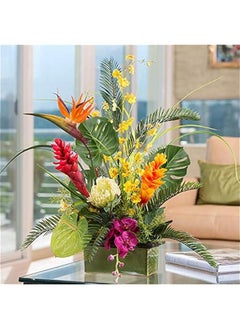 Generic 6 Pack Artificial Plants Palm Tree Leaves Faux Turtle Fake Tropical Large Imitation Leaf for Home Kitchen Party Flowers Arrangement Wedding Decorations  - Image 5