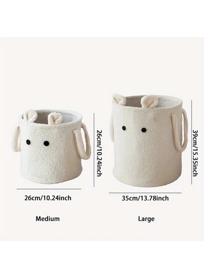 Coffee Color Plush Sheep Shape Large Storage Basket With Handles Portable Laundry Hamper For Home Organizer - Image 5