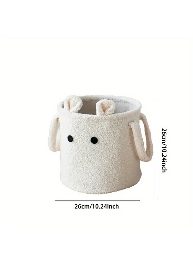 Coffee Color Plush Sheep Shape Large Storage Basket With Handles Portable Laundry Hamper For Home Organizer - Image 4