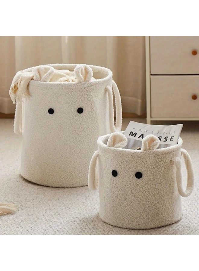 Coffee Color Plush Sheep Shape Large Storage Basket With Handles Portable Laundry Hamper For Home Organizer - Image 1