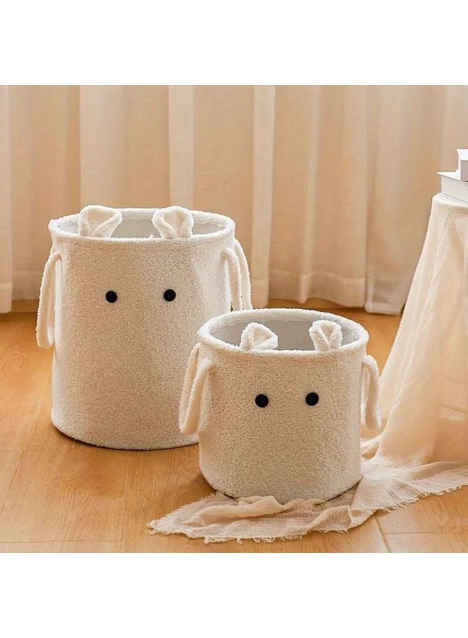 Coffee Color Plush Sheep Shape Large Storage Basket With Handles Portable Laundry Hamper For Home Organizer - Image 2