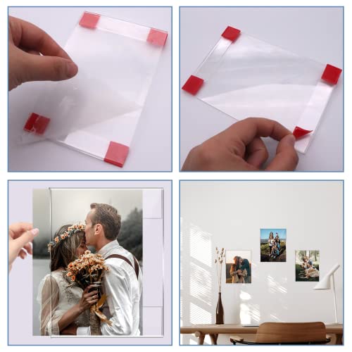DZZ Clear Acrylic Photo Picture Frames Display Picture,Wall Mounting Clear for Home,School,office,-Vertical, 4x6, Set of 6 - Image 4
