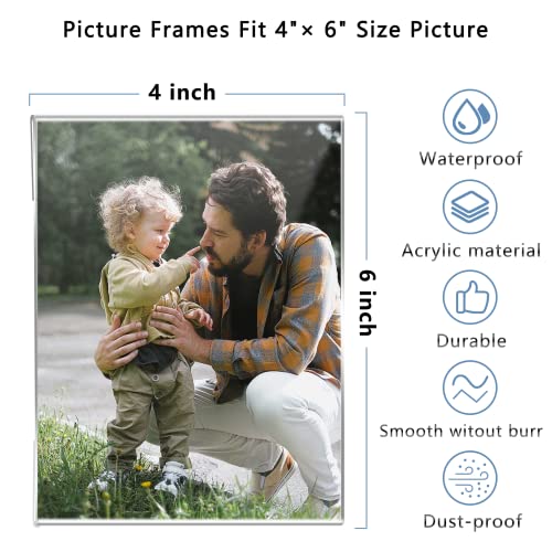DZZ Clear Acrylic Photo Picture Frames Display Picture,Wall Mounting Clear for Home,School,office,-Vertical, 4x6, Set of 6 - Image 3